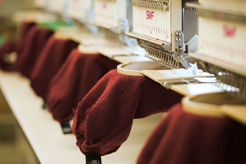 embroidery machine closeup