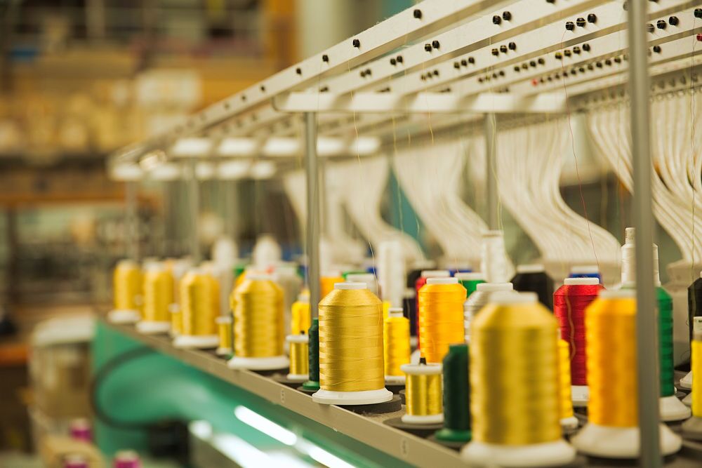 embroidery machine thread closeup