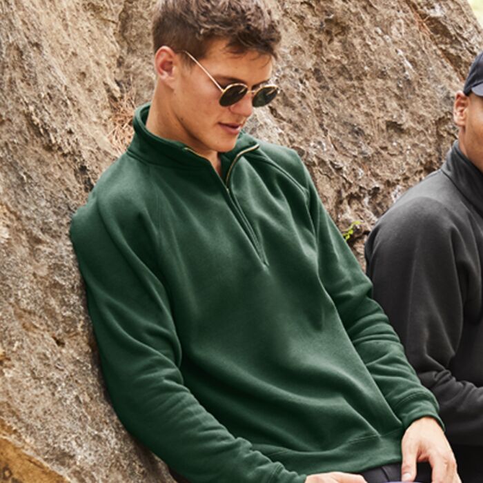 Fruit of the Loom Premium Zip Neck Sweatshirt Thumbnail