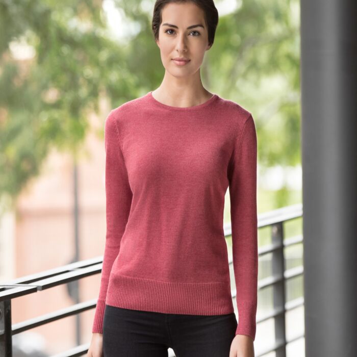 Russell Collection Ladies Cotton Acrylic Crew Neck Sweater Thumbnail