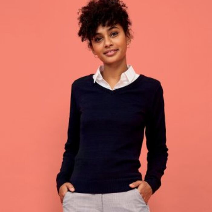 SOL'S Ladies Galaxy Cotton Acrylic V Neck Sweater Thumbnail