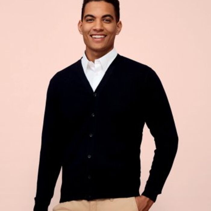 SOL'S Golden Cotton Acrylic V Neck Cardigan Thumbnail